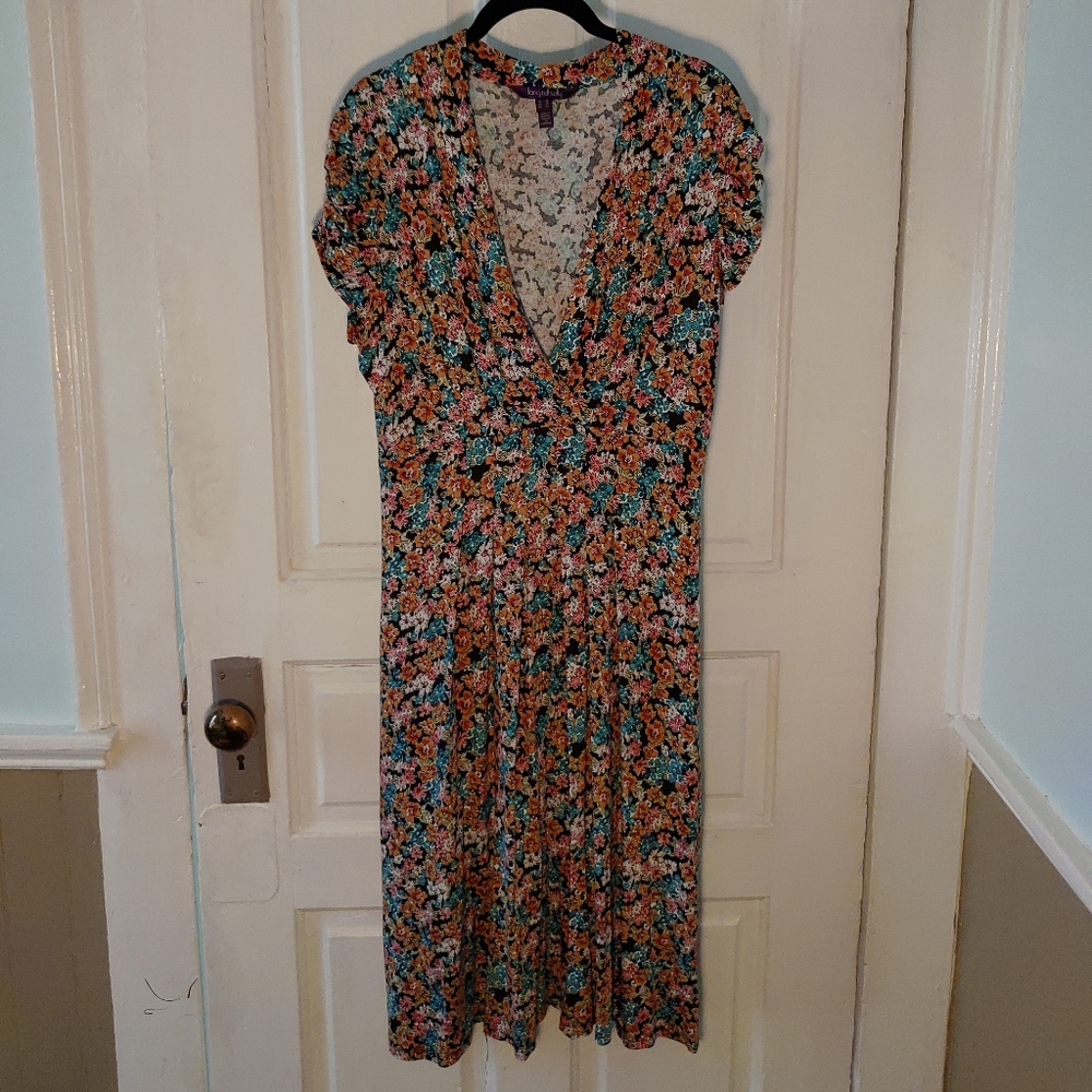Long Tall Sally Stretch Floral Dress Size 10